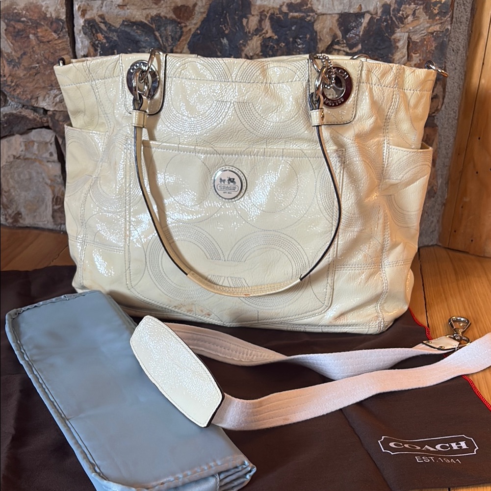 Coach Cream Diaper Bag